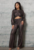 Metalic Crop Tpp With Twist Detail In The Front, Metalic Wide Pants - coordinatedcouture