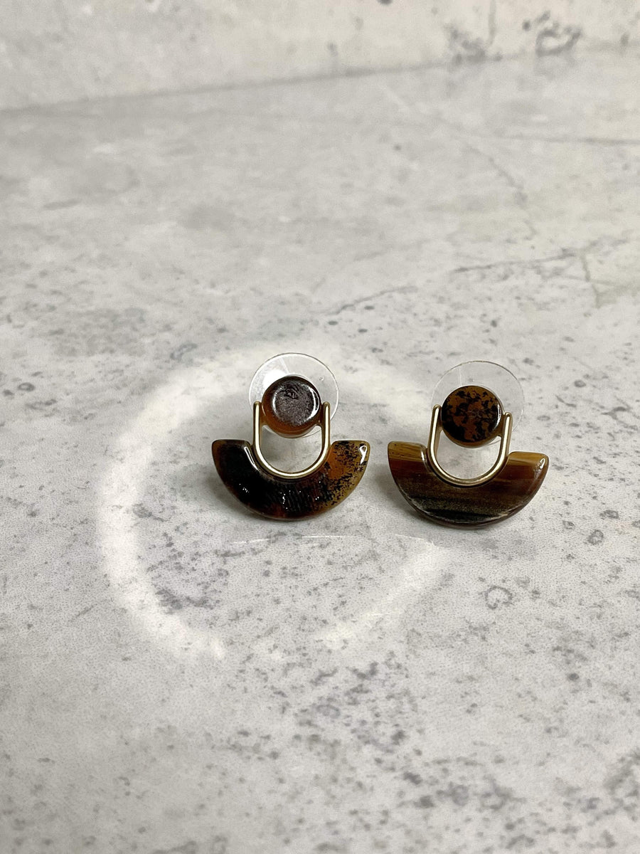 Dark Tortoise Post Earring - coordinatedcouture