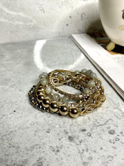 Gold & Gray Beads Bracelet Set - coordinatedcouture